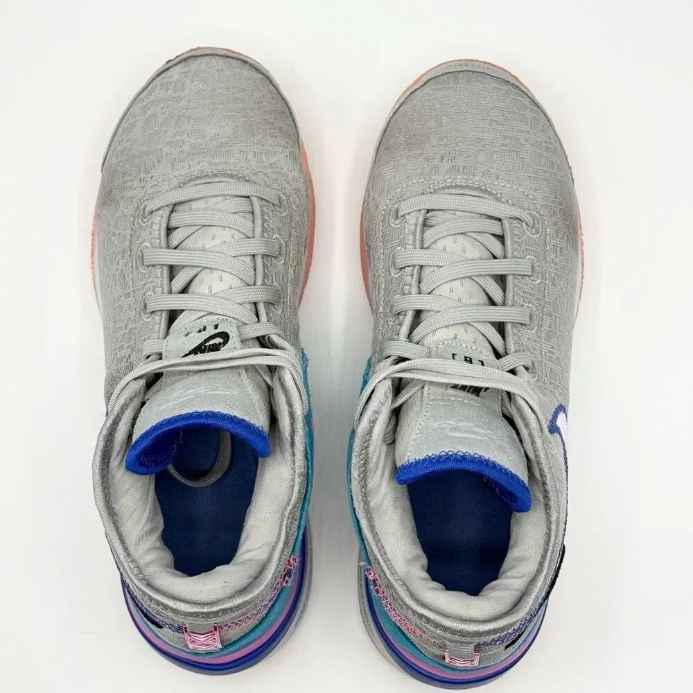 Nike Zoom LeBron NXXT Gen basketball Shoe Wolf Grey and Pink Spell - US Big Kids